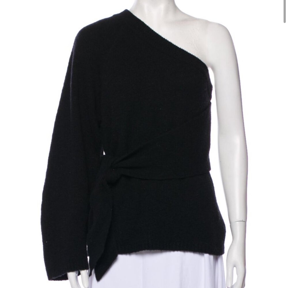 Nanushka Black Sleeveless One-Shoulder Sweater Size Medium